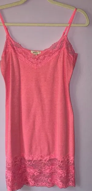 Bozzolo Size L Pink Cami w Lace Trim 90s Y2K Longline thumbnail 1