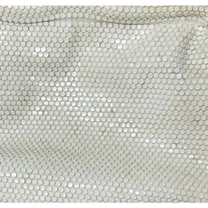 Vintage White Metal Mesh Clutch Purse Mid Century Gate Mouth Evening Bag Bridal thumbnail 3