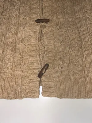 Fisherman's Sweater Cardigan Cotton Wool Size S Chunky Cropped thumbnail 5