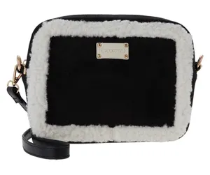New BEARPAW Women's Faux Suede Shearling Trim Crossbody‎ Camera Handbag thumbnail 1