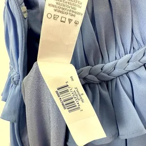 DRESS THE POPULATION Athena Halter Neck Gown in Periwinkle Size Small thumbnail 7