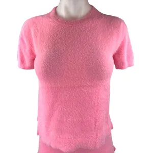 ASOS Pink Fleece Cardigan Short Sleeve T Shirt Shorts Sweater 3 Piece Set Size 2 thumbnail 6
