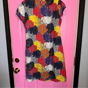 Boden Womens Multi Color Floral Cotton Shift‎ Dress US 14L Smocked Dobby thumbnail 5