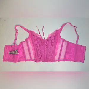 Victoria's Secret Dream Angels Pink Lace Unlined Non Wired Corset Bra Top Size S thumbnail 8