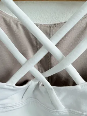 Lululemon Energy Long Line Sports Bra White Criss Cross Back thumbnail 6