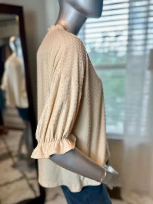 Madewell Texture & Thread 3/4 Clipdot Ruffle Cream Large thumbnail 3