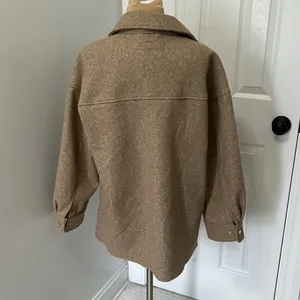 Zara Oversized Shacket Light Brown thumbnail 4