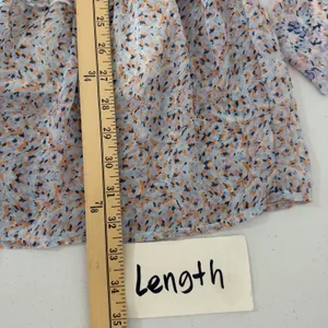 Floral Long Sleeve Mini Dress‎ Smocked Waist V-Neck Back Tie Medium Wedding Boho thumbnail 9