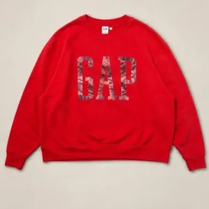 GAP Red Crewneck Sweatshirt Tie-Dye Pink Logo Y2K 90s Preppy M thumbnail 5