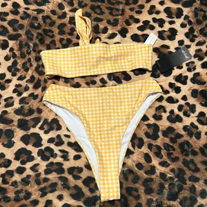 Nasty Gal Gingham Bandeau High Leg Bikini Set 2 NWT thumbnail 4