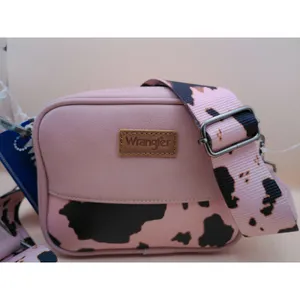 Wrangler Pink Cow Print Crossbody Camera Bag Western Montana West‎ Guitar Strap thumbnail 2