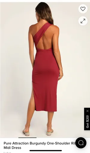 Lulus One shoulder maroon dress thumbnail 2