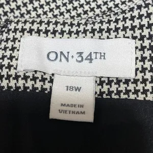 On 34th Black White Houndstooth Gingham Check Sleeveless Mini Shift Dress Sz 18W thumbnail 3