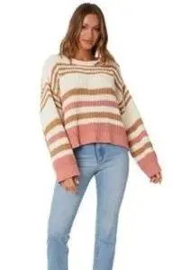 Sincerely Jules super trendy ombré cropped cable knit, sweater 100% cotton XL thumbnail 2