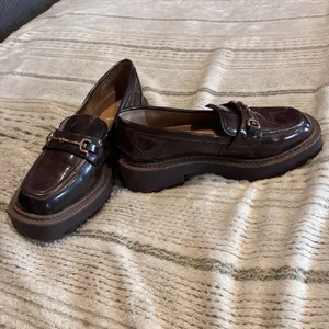 Sam Edelman loafers Chunky sole gold hardware Brown Dark Merlot women's 5.5 thumbnail 2