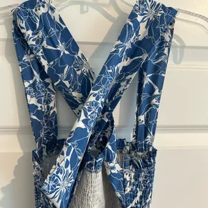 Hello Molly Floral Maxi Dress Blue White Size 8 thumbnail 8