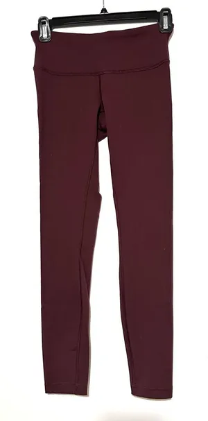 Lululemon Wunder Under Low Rise Leggings Full Length Maroon Size 4 thumbnail 1