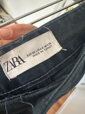 ZARA high waisted wide leg navy blue effect jeans thumbnail 3