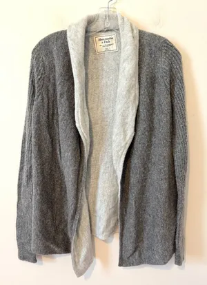 Abercrombie & Fitch Oversized Two Tone Open Front Cardigan Gray Size XS thumbnail 1