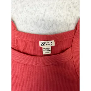 Billabong Womens Ribbed Tank Top Coral Red Sleeveless Crew Neck Size Small NWOT thumbnail 2