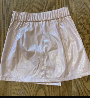 Like An Angel Skirt Womens Small Faux Leather Elastic & Zipper Pink thumbnail 2