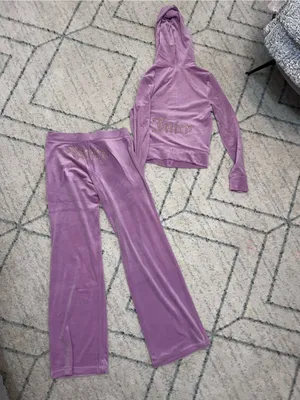 Size S Juicy Couture Velour Tracksuit Smoky Grape Purple set hoodie sweatpants thumbnail 3
