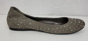 Jessica Simpson Womens Shoes Size 6.5 Gray Suede Studded Slip‎ On Ballet Flats thumbnail 1