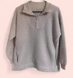 Women’s Aerie Dream Sherpa Quarter Zip Pullover Lilac Size XS thumbnail 1
