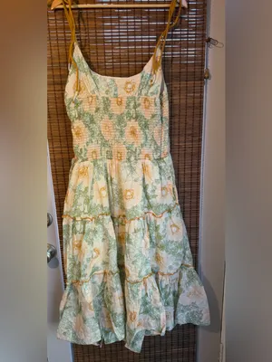 Free People $168 Adriel Floral Tie Strap Tiered Midi Dress XL NWT thumbnail 3