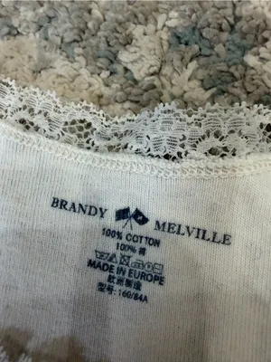 Brandy Melville Blue Floral Mini Dress 100% Cotton Lace Trim XS/S thumbnail 4