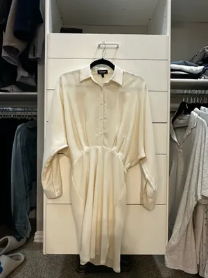 Express white long sleeve dress thumbnail 3