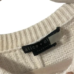 ALICE + OLIVIA Off White Wool Sweater Pullover Top thumbnail 6