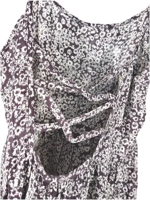 Kiwi + Punch Boho Floral Babydoll Mini Dress Lace Up Back Misty Plum Small NWT thumbnail 5