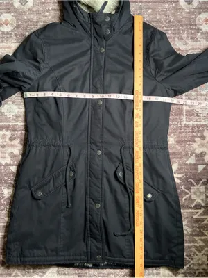 Hollister Womens Pacific Merchants Faux Fur Hooded Parka Jacket Y2K Style|Size:M thumbnail 7
