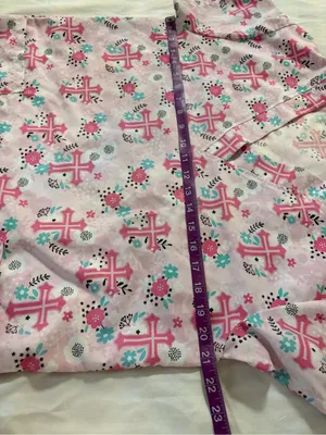Wear For Care Pink Cross Scrub Top Size Small | V-Neck Medical Uniform | Nurse thumbnail 6
