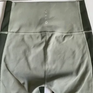 Wilo The Label Womens Ribbed High Waisted Leggings Sage Green‎ Two Tone Size S thumbnail 6