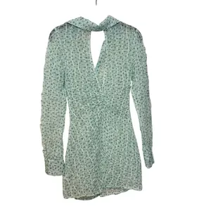 For Love & Lemons Green Polka Dot Drea Long Sleeve Mini Dress Size Small thumbnail 5