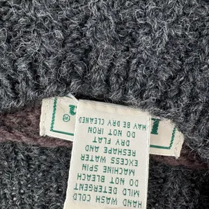 L.L. Bean 100% wool sweater vintage crew pullover patchwork chunky fisherman M Tan Size M thumbnail 7
