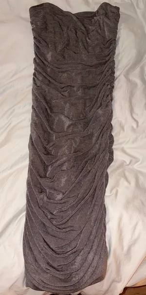 Mabel gray strapless dress thumbnail 1