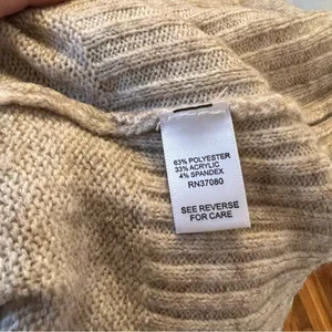 Cato Women's Sz XL Cowl Neck Sweater Oatmeal Heather Beige Dolman Sleeve Stretch thumbnail 11