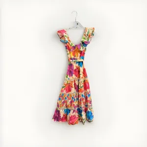 FARM RIO Mary's Garden Frilled Top Midi Size XS thumbnail 7