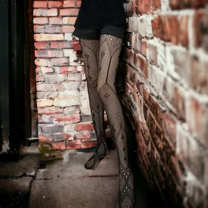 Women's Black Fishnet Tights Sheer Mesh Pantyhose Fashionable Stockings One Size thumbnail 11