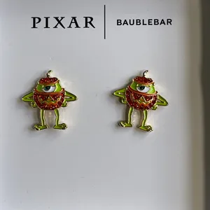 Disney Pixar BaubleBar Monsters Inc Mike Wazowski Pumpkin Costume Earrings NEW thumbnail 3