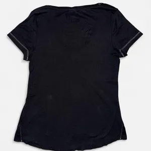 & Other Stories Black Short Sleeve T-Shirt with White Stitching Detail thumbnail 5