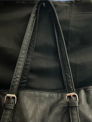 Black & Magenta Snake-Trim Tote Shoulder Bag thumbnail 11