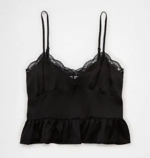 Black Lace Trim Cami Top thumbnail 5