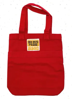 Big Bud Press Mini Tote Mustang Red Bright Cotton Canvas Casual Small Bag NEW thumbnail 1