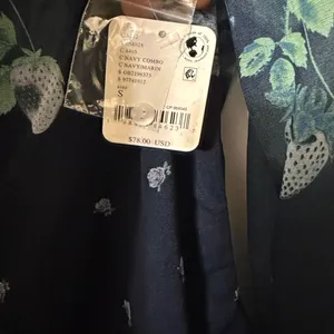 Free people Blue Floral Print Button Down Sheer/Mesh(Size Small) thumbnail 10