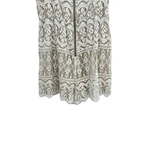 Alice + Olivia Cassia Romper Sleeveless Lace Crochet‎ Zipper White Beige Size 8 thumbnail 12