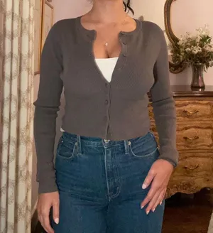 Grey Ribbed Sweater thumbnail 1
